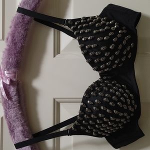NWOT Bedtime Stories Skull Studded Bra M